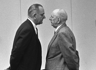 LBJ giving Dick Russell "The Treatment"